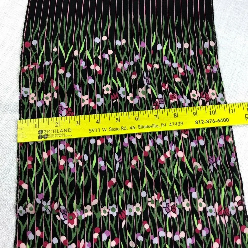 Vintage floral & stripes oblong scarf